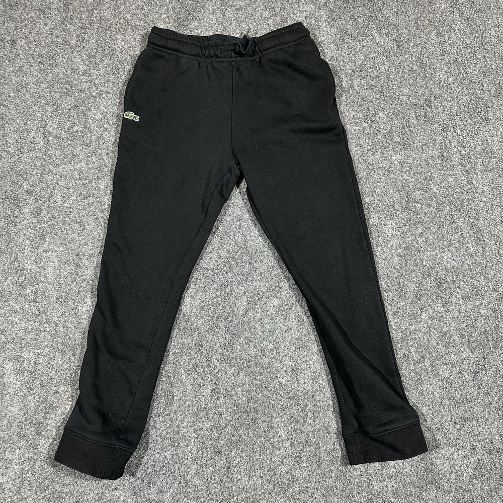 Lacoste Sport Kids Black Jogger Sweatpants Size 12 152cm Crocodile Logo